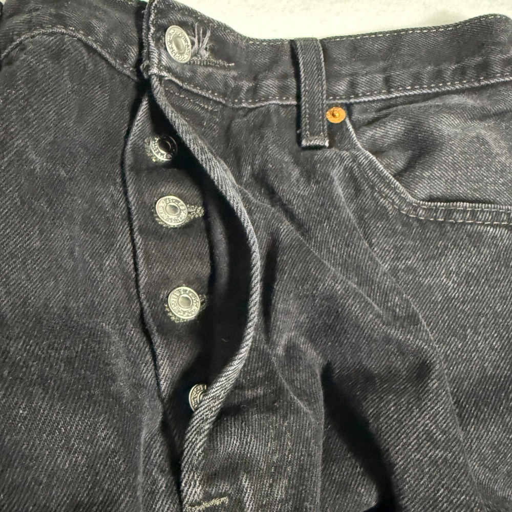 Levi's 501xx Shrink to Fit Black Straight Leg Jeans Mens 34x29 501-0660 Egypt - Picture 10 of 14